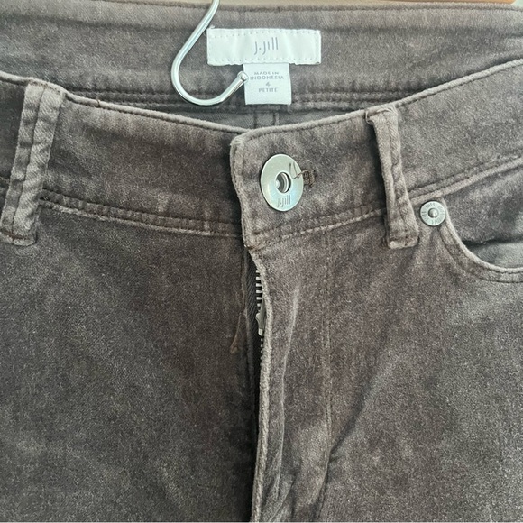 J. Jill Velour Dark Gray Straight Pants Soft Stretchy Women’s Size 4 Petite - Picture 6 of 8